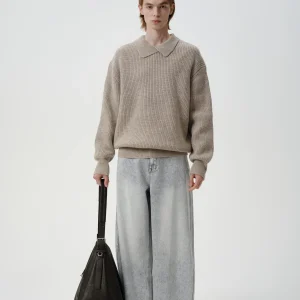 Pull Col Polo Décontracté