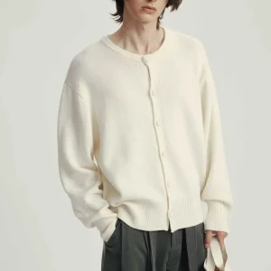 Cardigan Col Rond Laine Mélangée