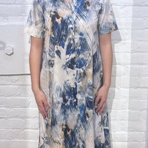 VLT's by Valentina's - 24-356 - Robe manches courtes de coton à motif abstrait