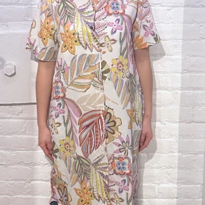 VLT's by Valentina's - 24-60M - Robe manches courtes de coton et lin à motif floral