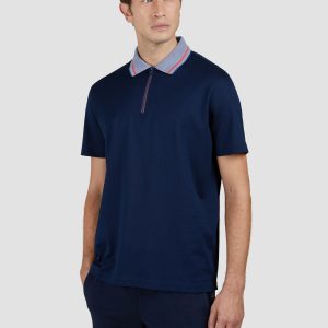 Paul & Shark - Polo col zip manches courtes de coton piqué