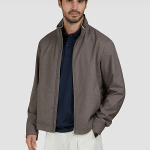 Paul & Shark - Bomber de laine et soie Loro Piana Green Storm System™