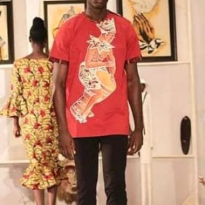 Chemise  homme motif peint a la main