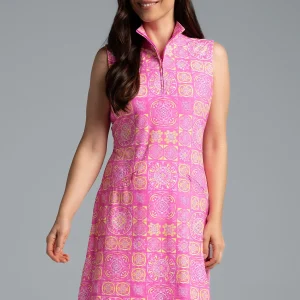 Ibkül - Colette Print Sleeveless Mock Neck Dress - 58090