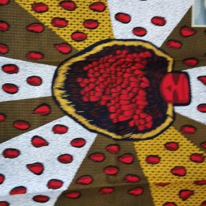 Coupon wax africain, Ankara wax fabric, imprimé 100%coton wax motif cœur