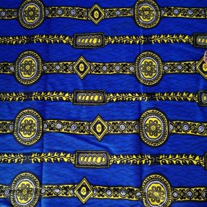 Coupon tissu wax, imprimé wax, 100% coton wax couleur bleu