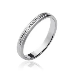 Alliance argent rhodié Crescence