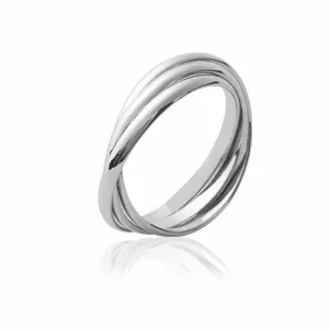 Bague 3 anneaux argent rhodié