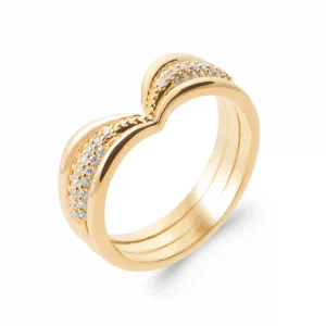 Bague 3 anneaux plaqué or Cintia