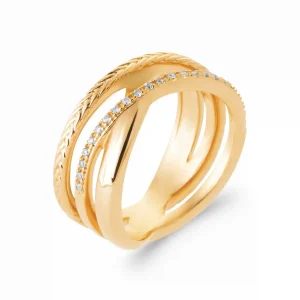 Bague 3 anneaux simulés plaqué or