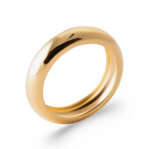Bague anneau bombé plaqué or