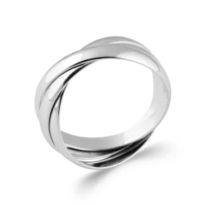 Bague argent rhodié trio d’anneaux
