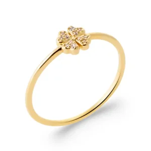 Bague avec trèfle plaqué or