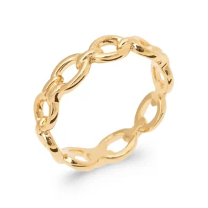 Bague chaîne plaqué or