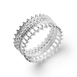 Bague couronne impériale argent rhodié