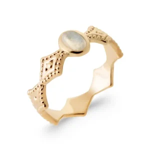 Bague labradorite plaqué or Léa