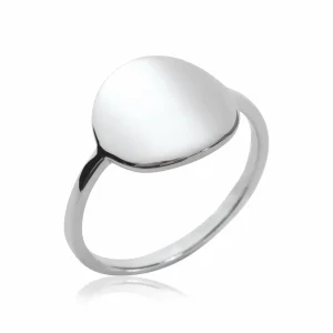 Bague pastille argent rhodié