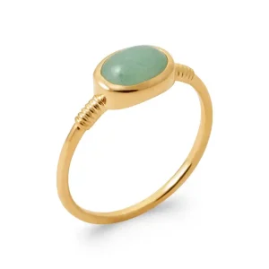 Bague plaqué or aventurine