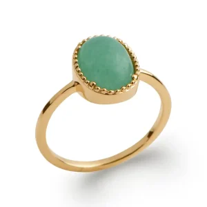 Bague plaqué or aventurine Viridis