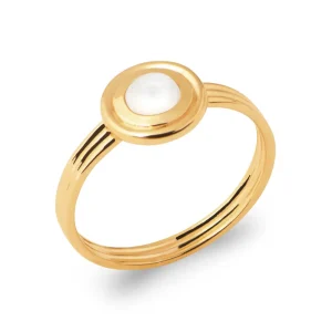 Bague plaqué or pierre de lune Lola