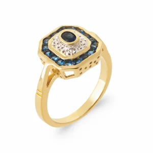 Bague plaqué or vintage carrée