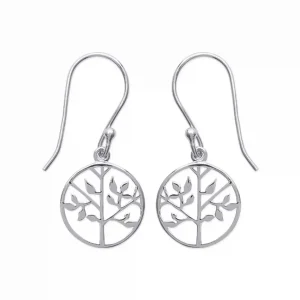 Boucles d’oreilles arbre de vie argent rhodié
