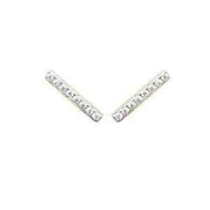 Boucles d’oreilles barre zircon plaqué or