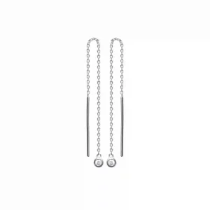 Boucles d’oreilles chaîne et zircone argent rhodié
