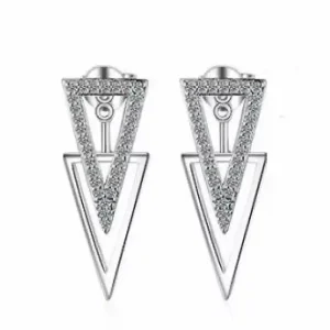 Boucles d’oreilles chic triangles entrecroisés sertis de cristaux