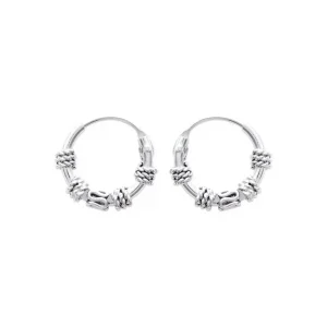 Boucles d’oreilles créoles 12 mm style ethnique argent 925