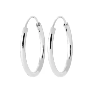 Boucles d’oreilles créoles 20 mm argent rhodié