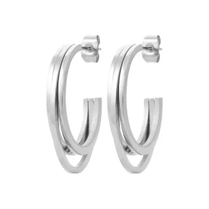 Boucles d’oreilles créoles 3 anneaux anneaux acier inoxydable