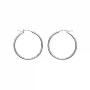 Boucles d’oreilles créoles 30 mm acier inoxydable argenté