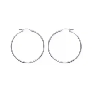 Boucles d’oreilles créoles 40 mm acier inoxydable argenté
