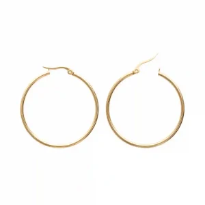 Boucles d’oreilles créoles 40 mm acier inoxydable doré