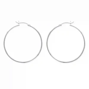 Boucles d’oreilles créoles 40 mm argent rhodié