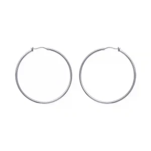 Boucles d’oreilles créoles 50 mm acier inoxydable argenté
