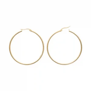 Boucles d’oreilles créoles 50 mm acier inoxydable doré