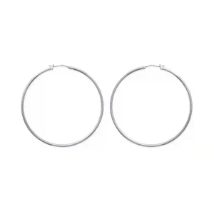 Boucles d’oreilles créoles 60 mm acier inoxydable argenté