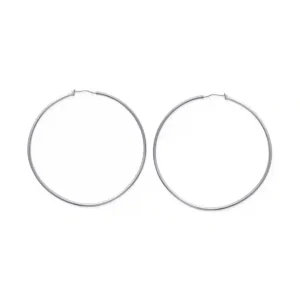Boucles d’oreilles créoles 70 mm acier inoxydable argenté