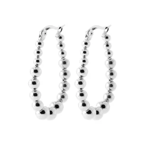 Boucles d’oreilles créoles billes acier inoxydable