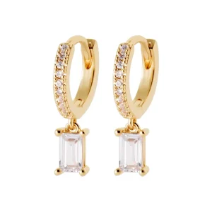 Boucles d’oreilles créoles plaqué or pampilles zircons