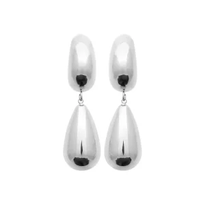 Boucles d’oreilles pendantes double goutte acier inoxydable
