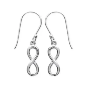 Boucles d’oreilles pendantes infini argent rhodié