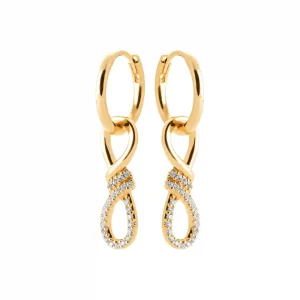 Boucles d’oreilles créoles plaqué or et diamant synthétique