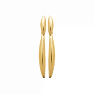 Boucles d’oreilles pendantes longues gouttes dorées acier inoxydable
