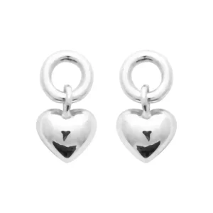 Boucles d’oreilles pendantes petit coeur argent rhodié