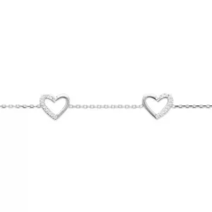 Bracelet 4 coeurs argent rhodié