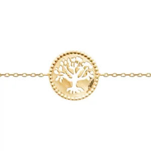 Bracelet arbre de vie plaqué or 18 carats