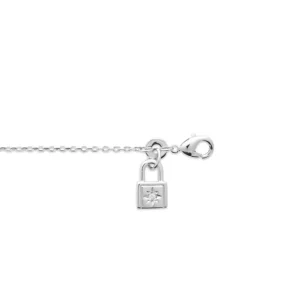 Bracelet cadenas argent rhodié étoile diamant synthétique